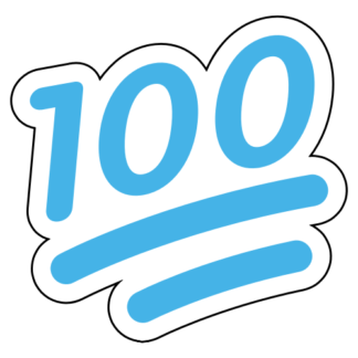 100 One-Hundred Emoji Sticker (Baby Blue)